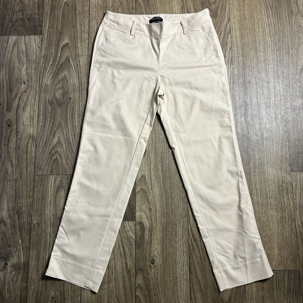 White House Black Market Petite 8P Khaki Straight Leg Dress Pants